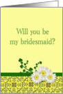 Bridesmaid request with daisies card