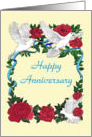 Rose and Doves Romantic Happy Anniversary card