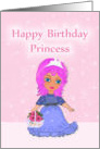 Happy Birthday Princess Purple Haired Princess card