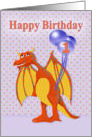 Happy Birthday One Year Old, Cute Smiling Dragon card