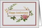 Happy Anniversary, with Vintage Pink Rose card