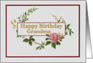 Happy Birthday Grandma, with Vintage Pink Rose card