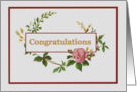 Congratulations, with Vintage Pink Rose card