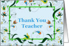 Thank You Teacher, Retro Multi-color Paisley card