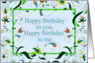 Happy Birthday, Shared Birthday, Same Birth Date card