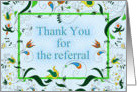 Thank You For the Referral card