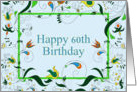 Happy Sixtieth Birthday, Retro Paisley card