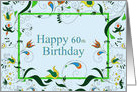 Happy 60th Birthday, Bright Retro Paisley card