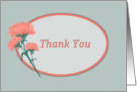 Thank you, Coral Colored Carnation card