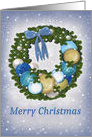 Merry Christmas, Purple, Blue, Gold and Pearl card