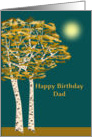 Happy Birthday Dad, Birch Trees in Autumn card