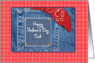 Happy Father’s Day, blue jeans and bandanna card