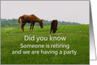 Retirement Party Invitation, Funny Horse and Cow Photo card