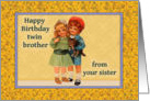 Happy Birthday Twin Brother card