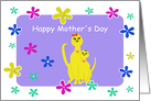 Mother’s Day for Mom with Two Look Alike Cats and Fancy Flowers card