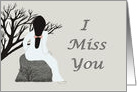 I Miss You,Woman Sitting Beside a Bare Tree card