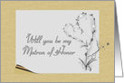 Wedding Matron of Honor Request, Simple and Elegant card