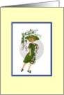 note card, girl in flowered hat card