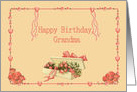 Happy Birthday Grandma, Feminine Pink and Peach, Box of Roses card