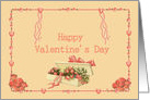 Happy Valentine’s Day, Victorian Roses, Pink and Peach card