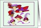 Notecard, Victorian Ladies Wearing Red and Purple Hats card