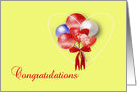 Congratulations, Festive Red White and Blue Balloon Cluster card