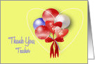 Thank you Teacher, Red White and Blue Balloons card