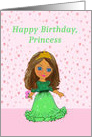 Happy Birthday, Princess, Doll Like, in Green Dress card