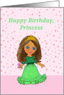 Happy Birthday, Princess, Doll Like, in Green Dress card