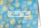 Thank You, Blank Inside, Modern Abstract Blue Rose card