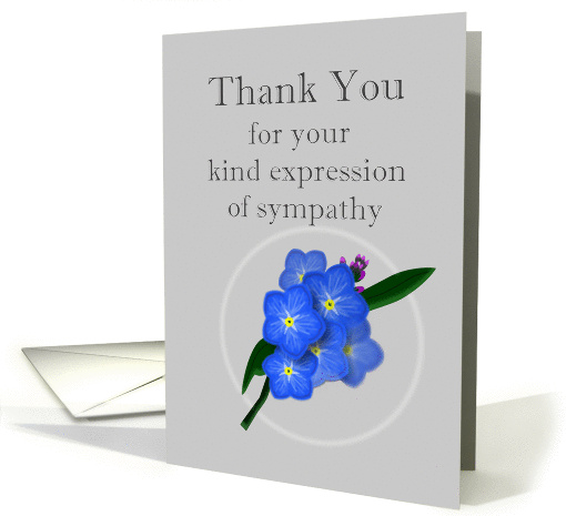 Forget Me Not Thank You for Sympathy card (1007439)