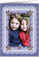 Blue and Lace Americana Country Photo Card