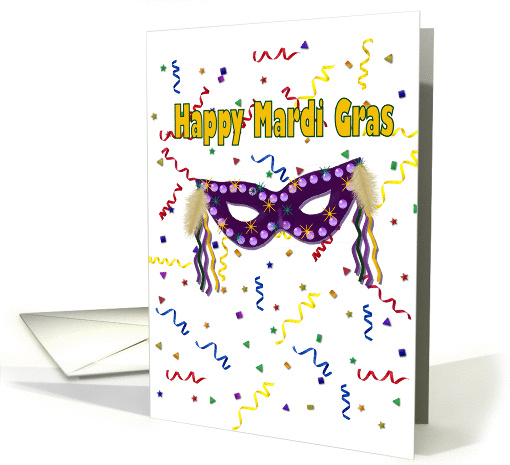 Happy Mardi Gras, purple mask card (1020541)