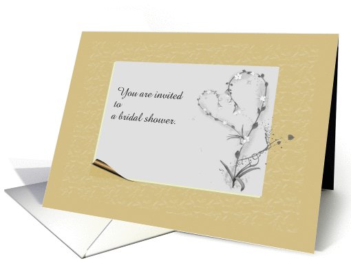 Customizable simple floral spray tan and gray card (1030115)