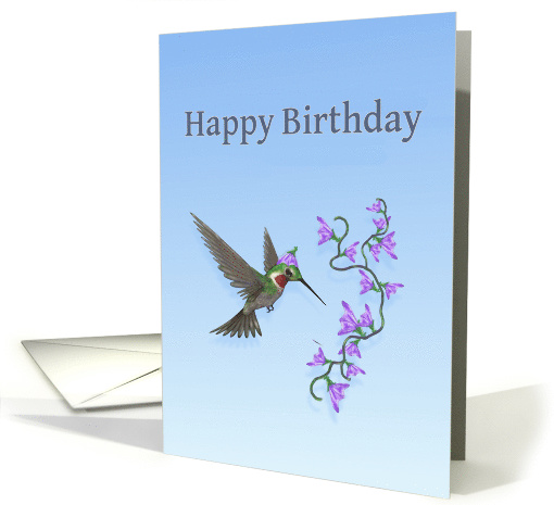 Happy Birthday Ruby Throated Hummingbird card (1033903)