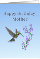 Happy Birthday Mother Ruby Throated Hummingbird card