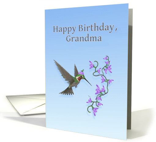 Happy Birthday Grandma Ruby Throated Hummingbird card (1033915)