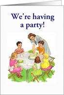 Birthday Party Invitation, vintage image card