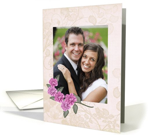 Customizable Photo card , feminine and lacey with flower spray card
