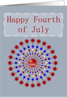 Happy Fourth of July Red white and blue with stars card