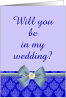 Royal Blue customizable wedding card