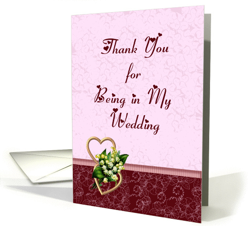 Pink and Burgundy Wedding Party Thank You card (1057867)