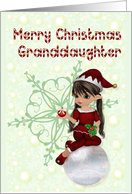 Merry Christmas Granddaughter, Cute Little Girl Elf card