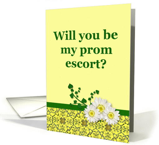 Prom Invitation green and yellow with daisies card (1070147)