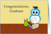 Congratulations Graduate Owl with Mortar Board card