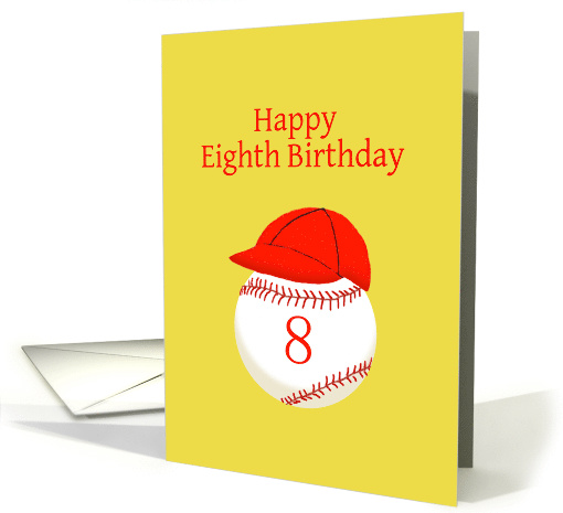 Eighth Birthday, with Baseball Softball and Red Cap card (1075134)