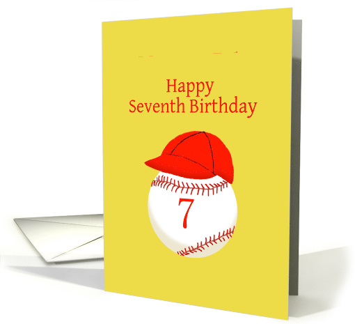 Seventh Birthday, With Baseball Softball and Red Cap card (1075146)