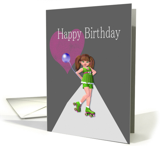 Happy Birthday, Roller Skating Girl card (1077608)