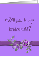 Bridesmaid Request in purple card