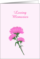 Loving Memories for Hospice Patient,customizable, Pink Carnations card